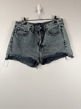 Edwin mint green distressed denim cutoff shorts size 29